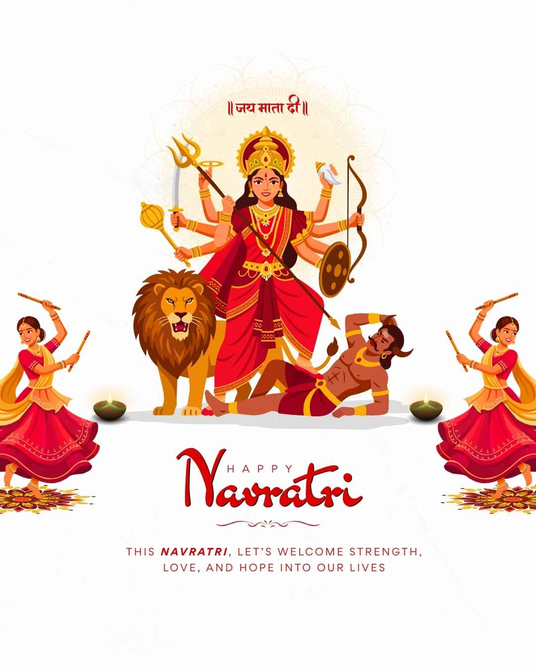 Maa Durga Navratri 2026 devotional poster design preview